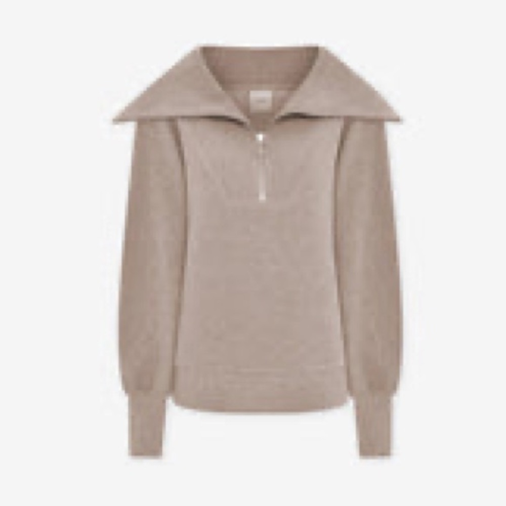 Varley Vine Half-Zip Pullover in Taupe Marl size small